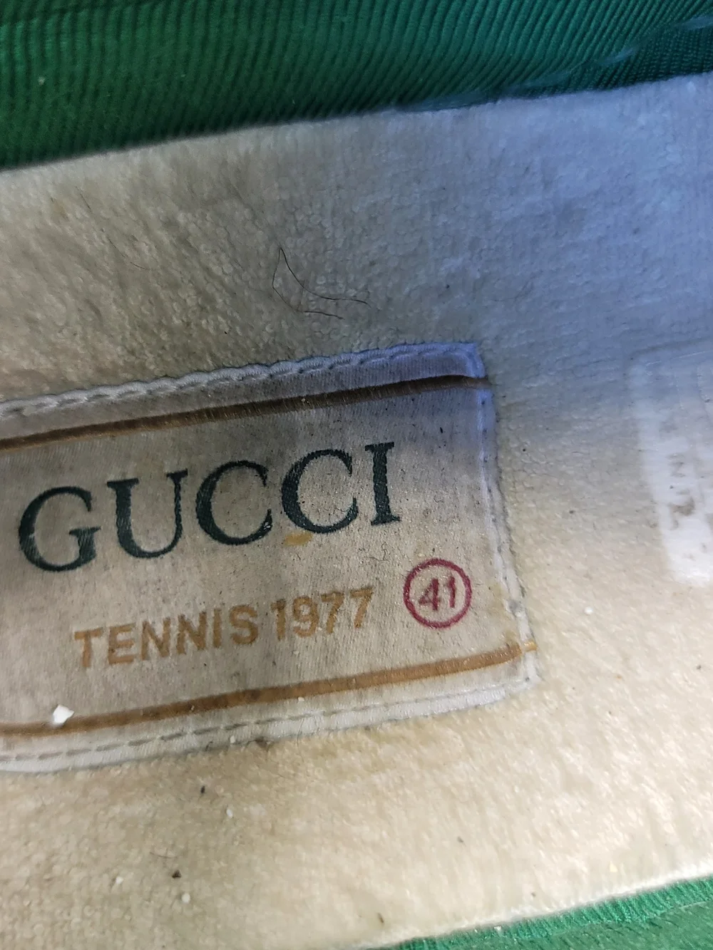 Gucci Tennis 1977 Web GG Monogram Mens Beige White Sneakers